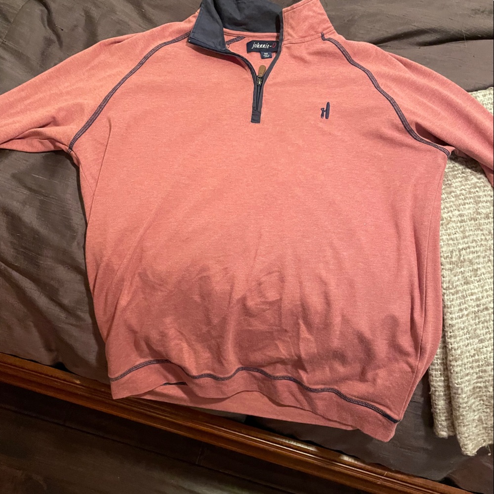 johnnie-O quarter zip red and navy jacket